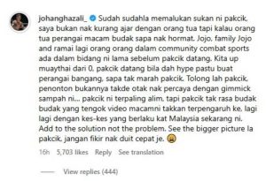 “Sudah Sudahlah Memalukan Sukan Ini Pakcik” – Jojo Ghazali ‘Sound’ Kanda Yusuf Azmi, Respon Terkini Jadi Perdebatan Netizen