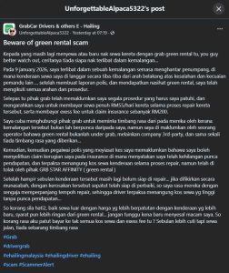 Pemandu E-hailing Dakwa Jadi Mangsa ‘Green Rental Scam’, Terpaksa Tanggung Sewa & Denda Walaupun Kemalangan Bukan Salahnya