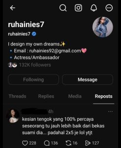 Ruhainies Dituduh Sindir Pertunangan Bella, ‘Repost’ Ayat “2×5 Je” Undang Kecaman