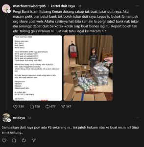 Kartel Tukar Duit Raya: Sampai Duit Raya Pun Nak PS, Mufti & Ustaz Jelaskan Hukum Riba