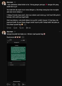 Kiki ‘Bride Assistant’ Puaka Sapu Duit Mas Kahwin, Cincin Pengantin Lesap! Netizen Terkejut Baca Pengakuan Mangsa Yang Dah Nekad Buat Report