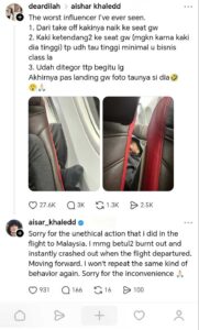 Kena Tegur Pun Buat Lagi? Aisar Khaled Akhirnya Mohon Maaf, Akui ‘Burn Out’ Sampai Ganggu Penumpang Dalam Pesawat